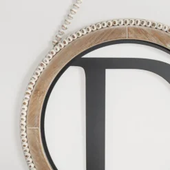 Kirkland's Home Whitewash Bead Trim Monogram D Plaque- Monogram Wall Decor