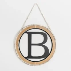 Kirkland's Home Whitewash Bead Trim Monogram B Plaque- Monogram Wall Decor
