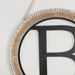 Kirkland's Home Whitewash Bead Trim Monogram B Plaque- Monogram Wall Decor