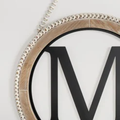 Kirkland's Home Whitewash Bead Trim Monogram M Plaque- Monogram Wall Decor