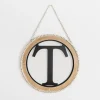 Kirkland's Home Whitewash Bead Trim Monogram T Plaque- Monogram Wall Decor