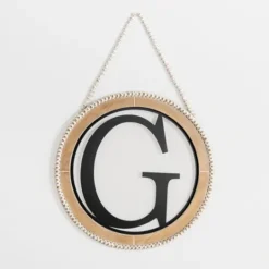Kirkland's Home Whitewash Bead Trim Monogram G Plaque- Monogram Wall Decor
