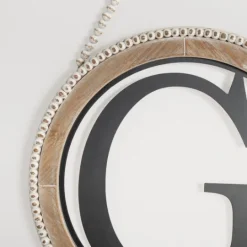 Kirkland's Home Whitewash Bead Trim Monogram G Plaque- Monogram Wall Decor