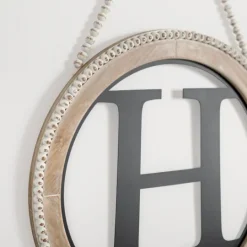 Kirkland's Home Whitewash Bead Trim Monogram H Plaque- Monogram Wall Decor