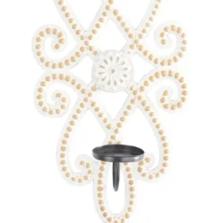 Kirkland's Home Whitewash Beaded Scroll Sconce- Sconces