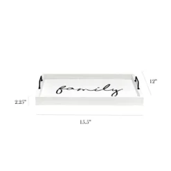 Kirkland's Home Whitewash Family Wooden Tray- Decorative Trays