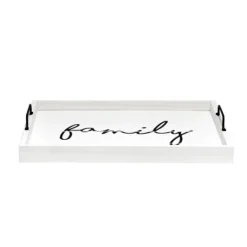 Kirkland's Home Whitewash Family Wooden Tray- Decorative Trays