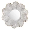 Kirkland's Home Whitewash Round Palm Leaf Wall Mirror- Decorative Mirrors