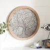Kirkland's Home Whitewashed Bronze Tree Framed Wall Plaque- Wall Plaques