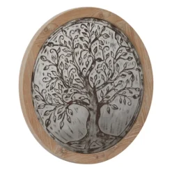 Kirkland's Home Whitewashed Bronze Tree Framed Wall Plaque- Wall Plaques