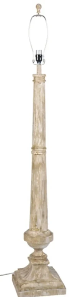 Kirkland's Home Whitewashed Brown Resin Floor Lamp- Floor Lamps
