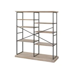 Kirkland's Home Whitewashed Etagere Industrial Bookshelf- Bookshelves
