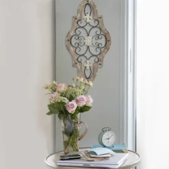 Kirkland's Home Whitewashed Framed Metal Quatrefoil Plaque- Wall Plaques