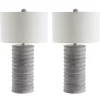 Kirkland's Home Whitewashed Gray Resin Ridges 2-Pc. Table Lamp Set- Table Lamps