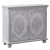 Kirkland's Home Whitewashed Gray Wood Hexagonal Door Cabinet- Cabinets & Sideboards