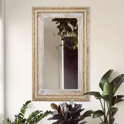 Kirkland's Home Whitewashed Hand Woven Rattan Mirror- Decorative Mirrors