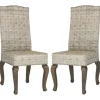 Kirkland's Home Whitewashed Kubu Rattan Dining Chairs, Set Of 2- Dining Chairs