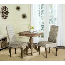 Kirkland's Home Whitewashed Kubu Rattan Dining Chairs, Set Of 2- Dining Chairs