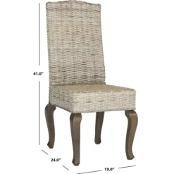 Kirkland's Home Whitewashed Kubu Rattan Dining Chairs, Set Of 2- Dining Chairs