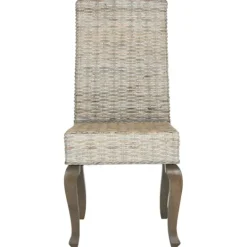 Kirkland's Home Whitewashed Kubu Rattan Dining Chairs, Set Of 2- Dining Chairs