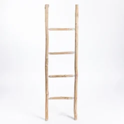 Kirkland's Home Whitewashed Natural Wood Leaning Ladder- Decorative Accents