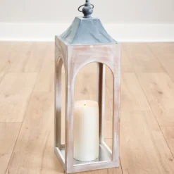 Kirkland's Home Whitewashed New Hampshire Lantern, 24 In.- Lanterns