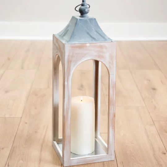 Kirkland's Home Whitewashed New Hampshire Lantern, 24 In.- Lanterns