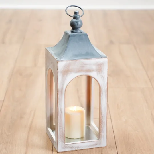 Kirkland's Home Whitewashed New Hampshire Lantern, 17 In.- Lanterns