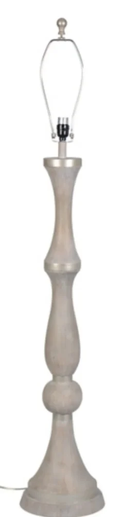 Kirkland's Home Whitewashed Silver Trim Floor Lamp- Floor Lamps