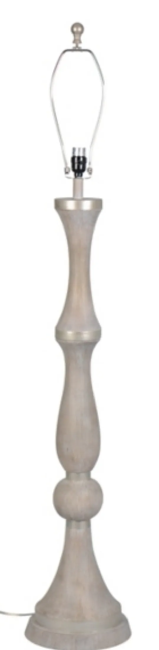 Kirkland's Home Whitewashed Silver Trim Floor Lamp- Floor Lamps