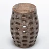 Kirkland's Home Whitewashed Wood Barrel Patterned Side Table- Accent & End Tables