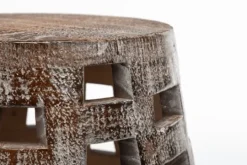 Kirkland's Home Whitewashed Wood Barrel Patterned Side Table- Accent & End Tables