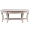 Kirkland's Home Whitewashed Wood Oval Coffee Table With Shelf- Coffee Tables