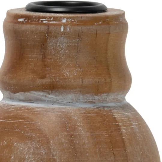 Kirkland's Home Whitewashed Wood Taper Candle Holder, 5 In.- Candle Holders