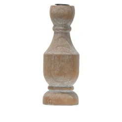 Kirkland's Home Whitewashed Wood Taper Candle Holder, 9 In.- Candle Holders