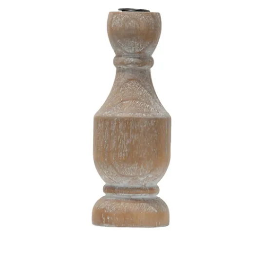 Kirkland's Home Whitewashed Wood Taper Candle Holder, 9 In.- Candle Holders