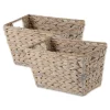 Kirkland's Home Whitewashed Woven Water Hyacinth Baskets, Set Of 2- Baskets & Boxes