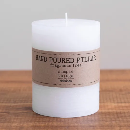 Kirkland's Home Wide Unscented Pillar Candle, 5 In.- Candles