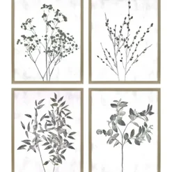 Kirkland's Home Wild Golden Floral 4-Pc. Framed Art Print Set- Framed Art