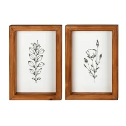 Kirkland's Home Wildflower Stems Framed Art Prints, Set Of 2- Framed Art