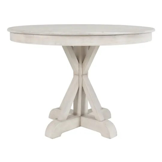 Kirkland's Home Willa White Reclaimed Pine Wood Dining Table- Dining Tables