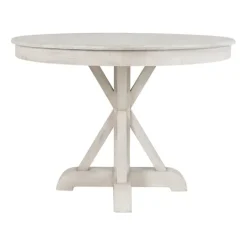 Kirkland's Home Willa White Reclaimed Pine Wood Dining Table- Dining Tables