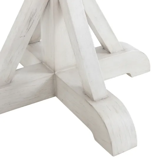 Kirkland's Home Willa White Reclaimed Pine Wood Dining Table- Dining Tables