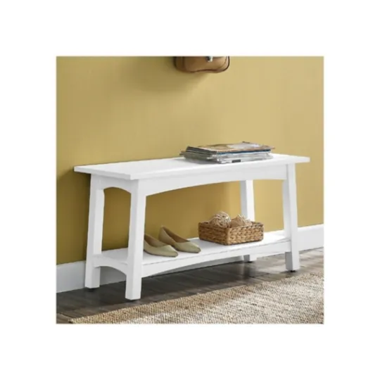 Kirkland's Home Willis Wooden Lower Shelf Bench- Benches & Ottomans