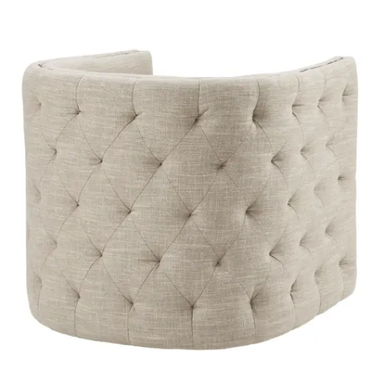 Kirkland's Home Wilson Tufted Cream Swivel Accent Chair- Accent Chairs