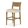 Kirkland's Home Winchester Tan Upholstered Wood Bar Stool- Bar Stools & Counter Height Stools