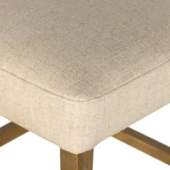 Kirkland's Home Winchester Tan Upholstered Wood Bar Stool- Bar Stools & Counter Height Stools