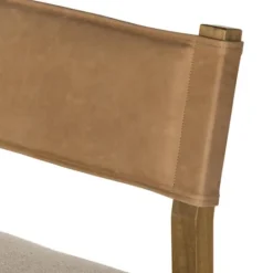 Kirkland's Home Winchester Tan Upholstered Wood Bar Stool- Bar Stools & Counter Height Stools