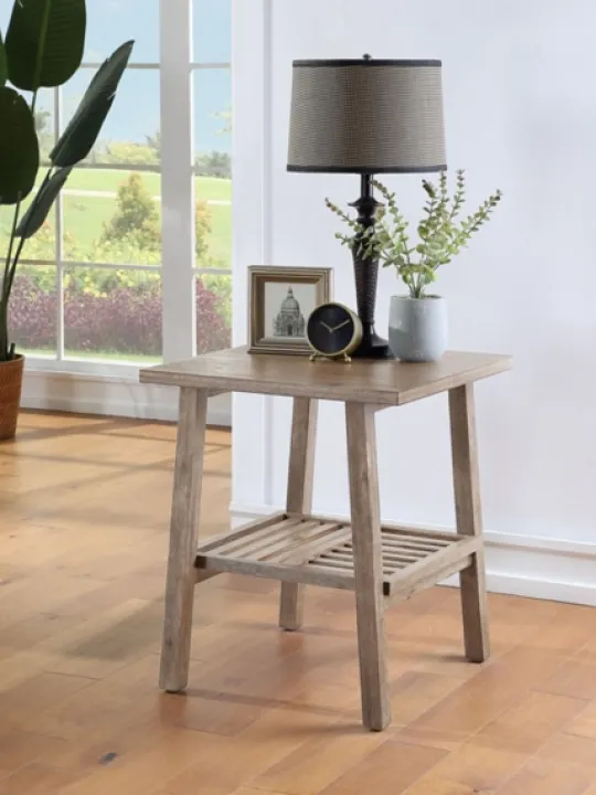 Kirkland's Home Wire Brushed Natural Accent Table- Accent & End Tables