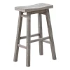 Kirkland's Home Wire Brushed Saddle Wood Bar Stool- Bar Stools & Counter Height Stools